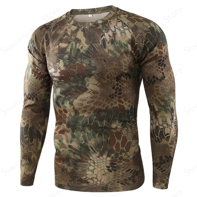 Mens Camo Long Sleeve T Shirt  - Hiking ulasan dan harga